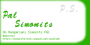 pal simonits business card